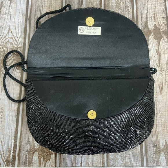 70s Vintage Beaded Flap Magnetic Snap Shoulder Purse Evening Bag Pat. 40211891 - Picture 7 of 8